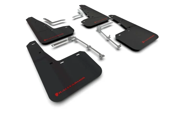 Rally Armor Black Mud Flaps Red Logo for 20-24 GR Yaris/Corolla MF74-UR-BLK/RD