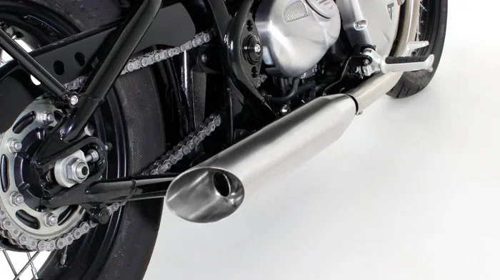 Remus 2017 Triumph Bonneville Bobber (Euro 4) Custom Slash Cut Stainless Steel Slip On – Left Side