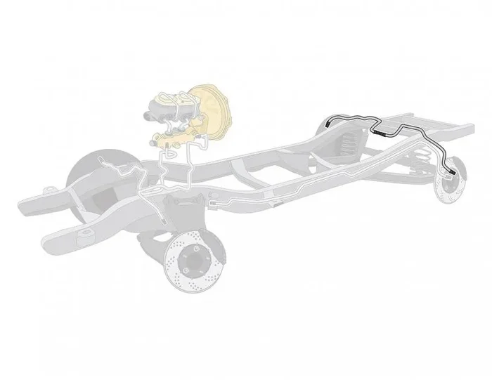 Right Stuff 1967-69 Mopar A-Body, Pre-Bent Stainless Steel Rear 8 3/4 Axle Brake Line YRA6702S