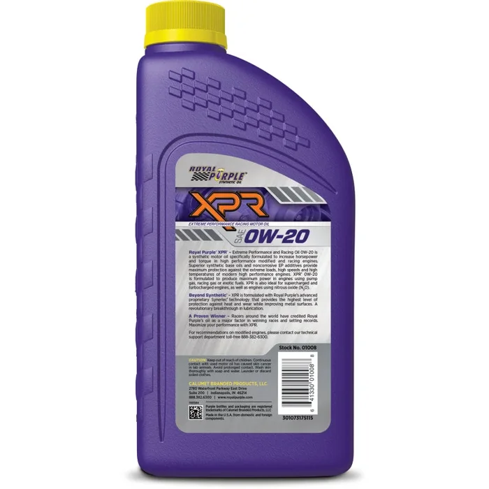 Royal Purple XPR Synthetic Extreme Performance 0W-20 Racing Oil – 1 Quart