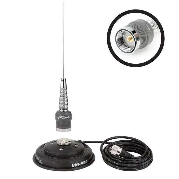 Rugged Radios VHF 1/2 Wave No Ground Plane (NGP) Antenna Kit with Magnetic Mount3.1 lb