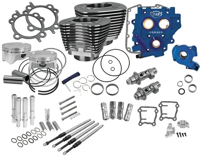 S&S Cycle 07-17 BT 110in Power Package – Wrinkle Black