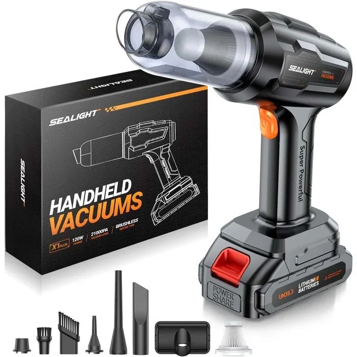 SEALIGHT®️ X1 Plus Vacuum 21kPa 120W High Power Handheld 4 in 1 Blow & Suck Cleaner
