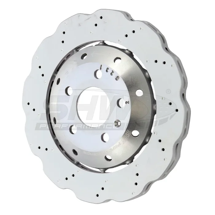 SHW 13-15 Audi RS5 4.2L Rear Drilled-Dimpled Lightweight Wavy Brake Rotor (8T0615601A)15.0 lb