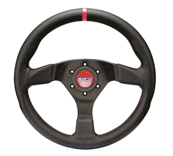 Sparco Steering Wheel R383 Champion Black Leather / Red Stitching3.1 lb