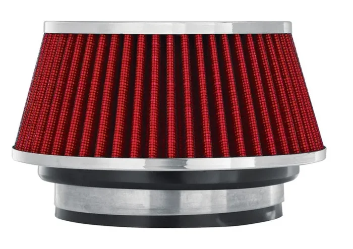 Spectre Adjustable Conical Air Filter 2-1/2in. Tall (Fits 3in. / 3-1/2in. / 4in. Tubes) – Red