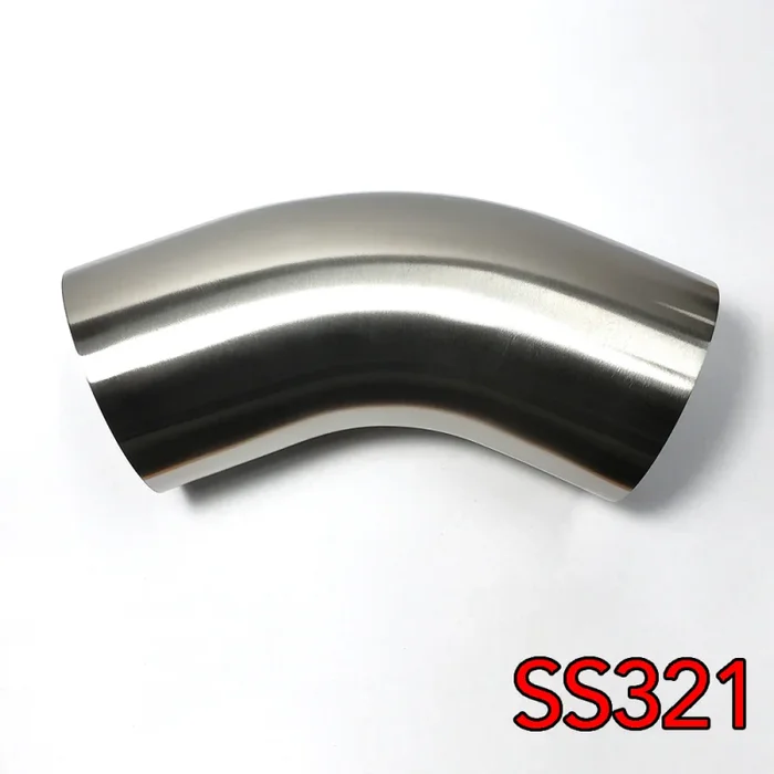 Stainless Bros 2.25in SS321 45 Deg Mandrel Bend Elbow – 1.5D Radius 16GA/.065in Wall (Leg)