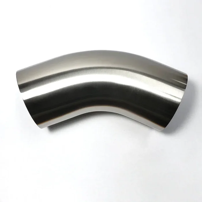 Stainless Bros 3.5in 304 SS 45 Degree Bend Elbow – 1D / 3.5in CLR – 16GA /.065in Wall – Leg1.6 lb