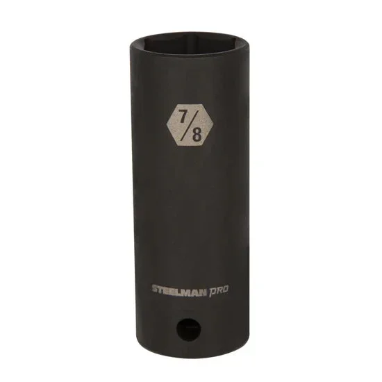 STEELMAN JS-79406 7/8″ Thin Wall, Deep Well – 1/2″ Drive, 6-Point Socket