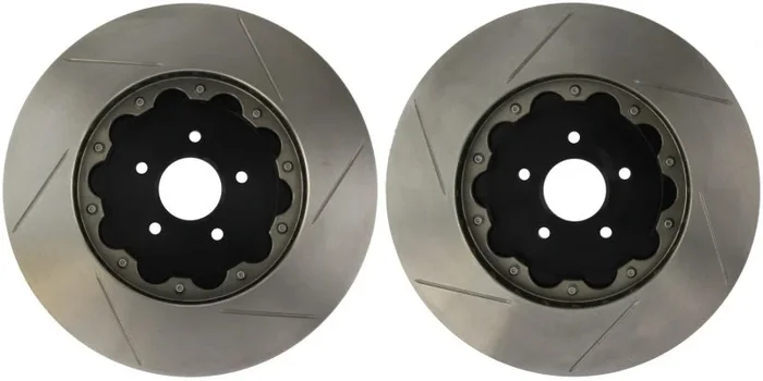 StopTech 05-14 Ford Mustang GT w/ Brembo AeroRotor Direct Replacement 2pcs Slotted Front Rotor Pair