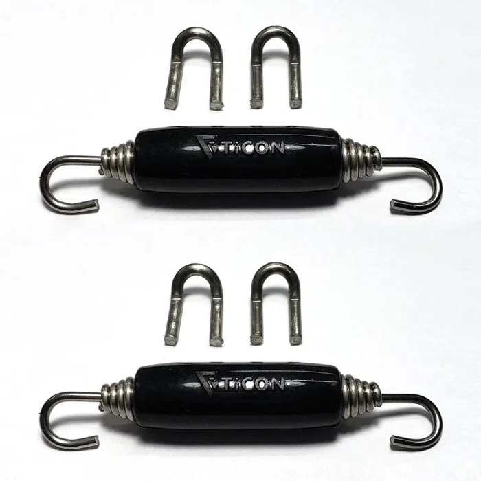 Ticon Industries Black Silicone Titanium Spring Tab and Spring Kit (4 Tabs/2 Springs) – 2 Pack