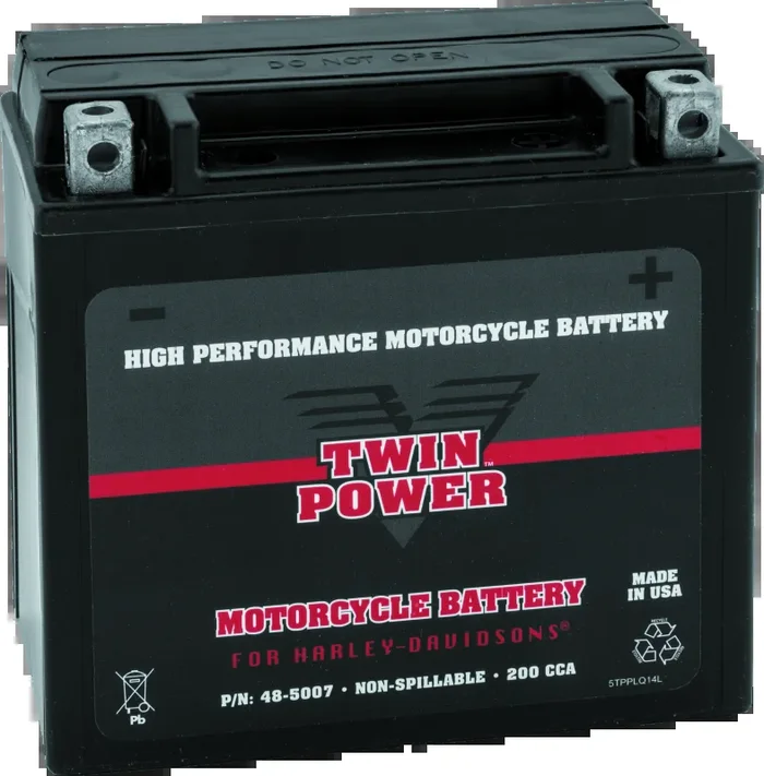 Twin Power YTX-14L High Performance Battery Replaces H-D 65958-04 Made in USA 200 CCA10.6 lb