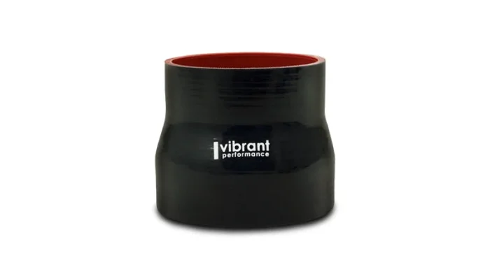 Vibrant 3.5in I.D. x 4.250in I.D. x 4.5in Long 4 Ply Gloss Black Silicone Transition Hose0.48 lb