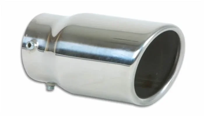 Vibrant 3in Round SS Bolt-On Exhaust Tip (Single Wall Angle Cut Rolled Edge)0.9 lb