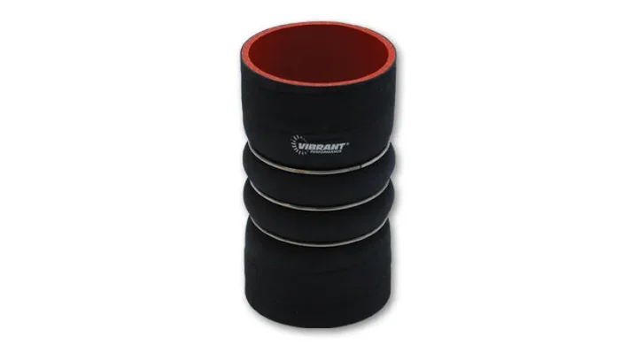 Vibrant 4 Ply Aramid Hump Hose w/3 SS Rings 5in ID x 6in Length – Black