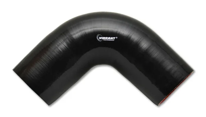 Vibrant 4 Ply Reinforced Silicone Elbow Connector – 3in I.D. – 90 deg. Elbow (BLACK)