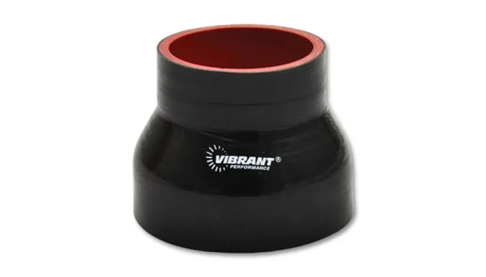 Vibrant 4 Ply Reinforced Silicone Transition Connector – 2in I.D. x 2.25in I.D. x 3in long (BLACK)0.18 lb