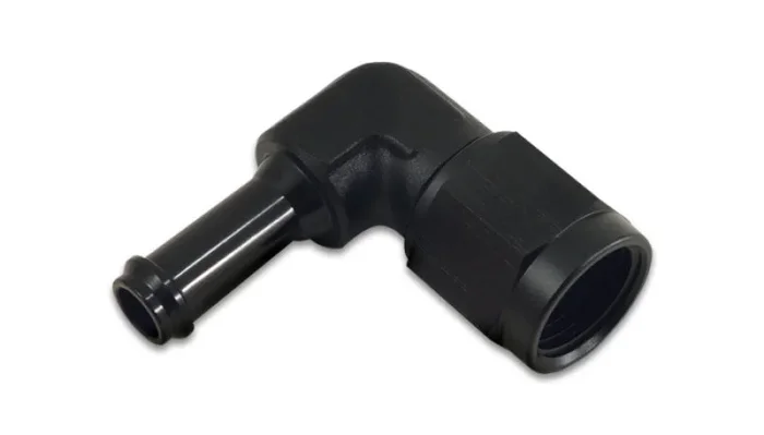 Vibrant -6AN to 3/8in Hose Barb 90 Degree Adapter – Anodized Black