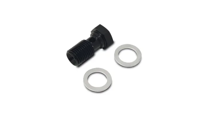 Vibrant Aluminum M14x1.5 22mm Long Banjo Bolt w/2 Washers – Anodized Black