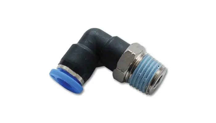 Vibrant Male Elbow Pneumatic Vacuum Fitting (1/8in NPT Thread) – for use with 1/4in (6mm) OD tubing