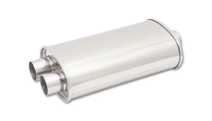 Vibrant StreetPower Oval Muff 5in x 9in x 15in long body 3in in I.D. x dual 2.5in out Center-Dual12.0 lb
