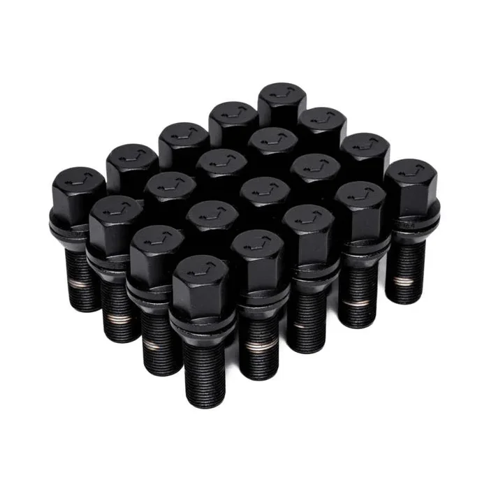 Vossen Lug Bolt – 14×1.5 – 30mm – 17mm Hex – Cone Seat – Black (Set of 20)