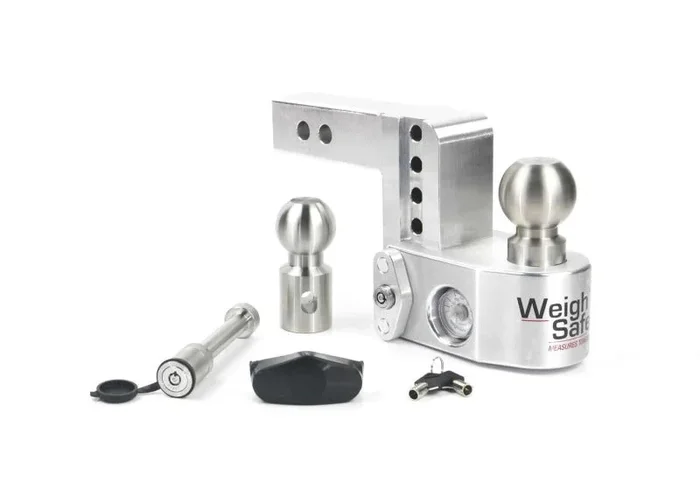 Weigh Safe 4in Drop Hitch w/Built-in Scale & 2in Shank (10K/12.5K GTWR) w/WS05 – Aluminum
