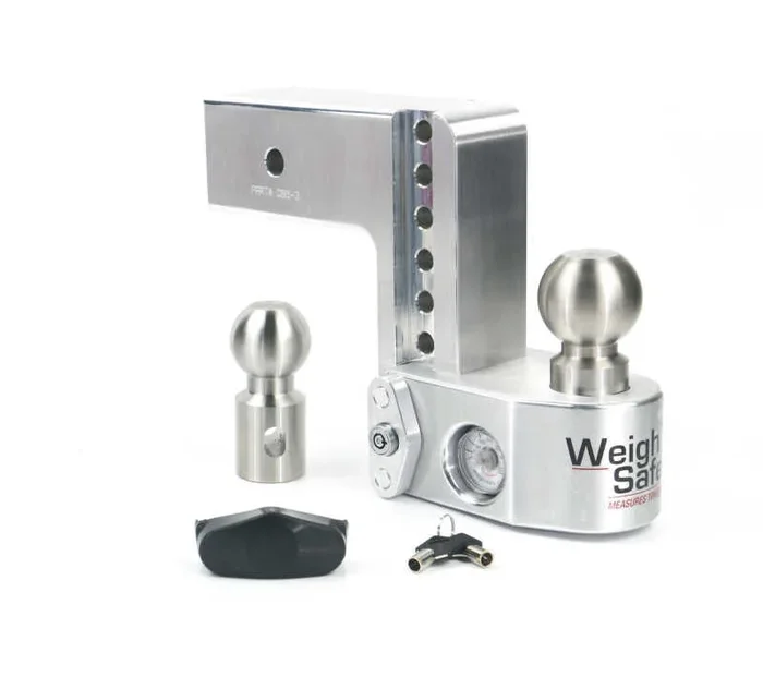 Weigh Safe 6in Drop Hitch w/Built-in Scale & 3in Shank (10K/21K GTWR) – Aluminum