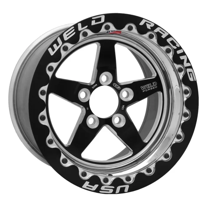 Weld S71 15×8.33 / 5×4.75 BP / 4.5in. BS Black Wheel (Low Pad) – Black Single Beadlock MT