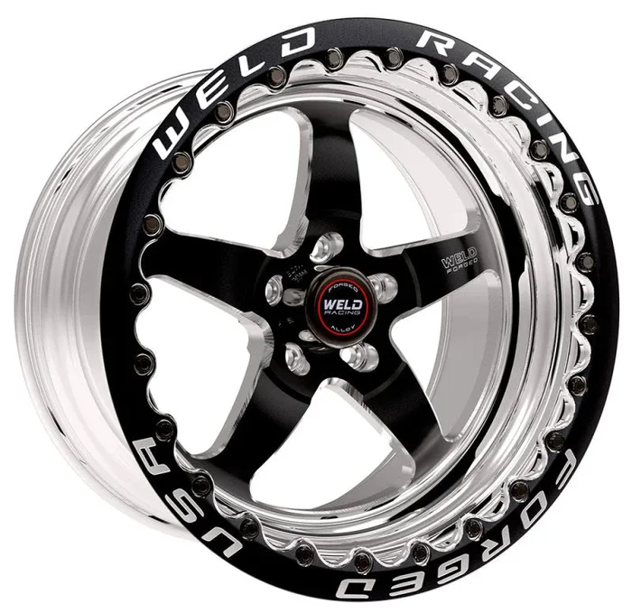 Weld S71 17×10 / 5×4.5 BP / 7.3in. BS Black Wheel (Medium Pad) – Black Single Beadlock MT