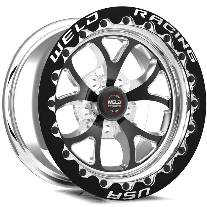 Weld S76 15×10.33 / 5x120mm BP / 7.5in. BS Black Wheel (Medium Pad) – Black Single Beadlock MT