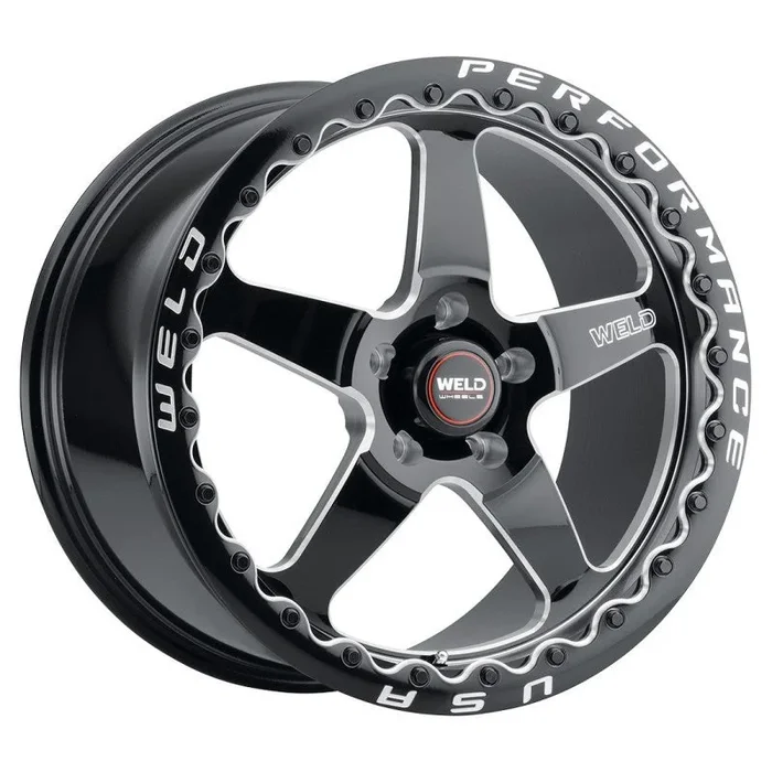 Weld S904 17×10 Ventura Beadlock 5×112 ET40 BS7.1 Gloss BLK MIL DIA 78.1