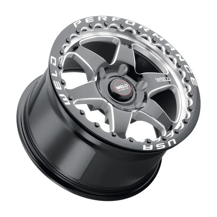 Weld S909 15×10 Ventura 6 Beadlock 6×139.7 ET38 BS7.00 Gloss BLK MIL DIA 106.1