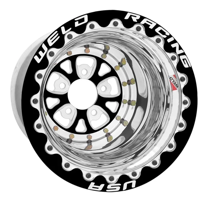 Weld V-Series 15×16 / 5×4.75 BP / 5in. BS Black Wheel – Black Double Beadlock MT