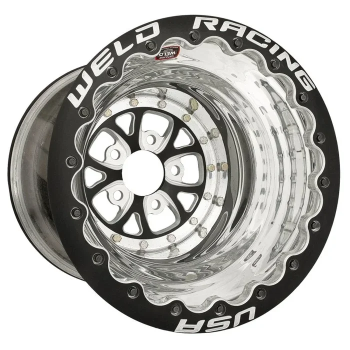 Weld V-Series 16×16 / 5×5 BP / 4in. BS Black Wheel – Black Double Beadlock