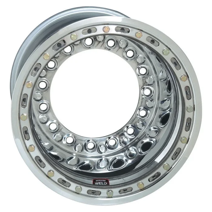 Weld Wide 5 XL Direct MT 15×13 / 5×10.25 BP / 3in. BS Polished Assembly – Mod Beadlock w/6-Dzus Cvr