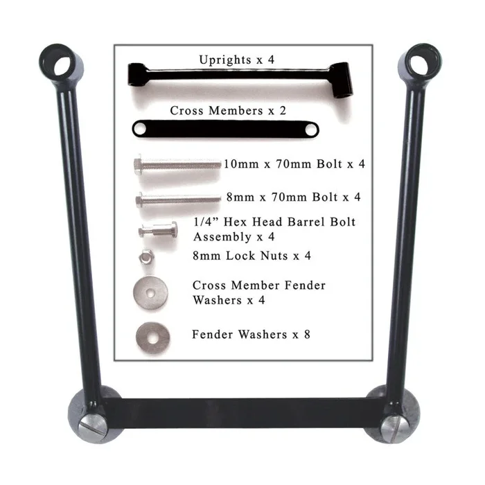 Willie & Max Universal Saddlebag Hard Mount Steel Kit – Black