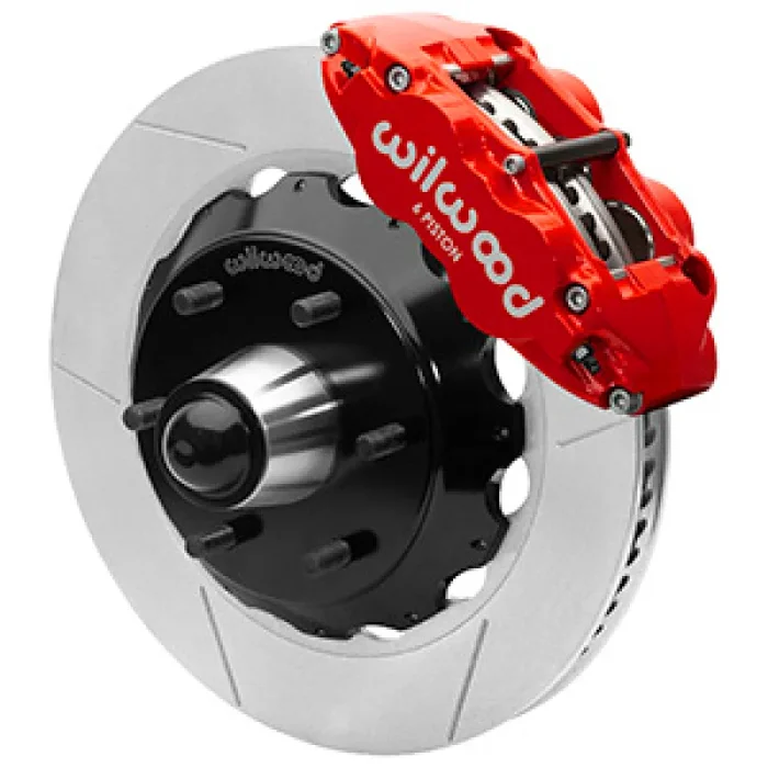 Wilwood 63-87 C10 FNSL6R Front Big Brake Kit 14in slotted 6×5.5 BP for drop spindles – Red
