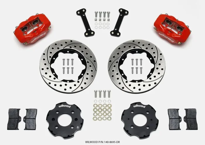 Wilwood Forged Dynalite Front Hat Kit 11.00in Drilled Red Integra/Civic w/Fac.240mm Rtr31.5 lb