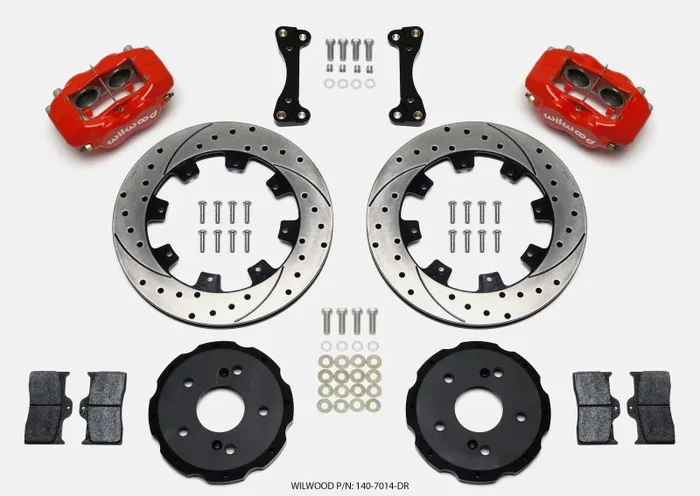 Wilwood Forged Dynalite Front Hat Kit 12.19in Drilled Red 02-06 Acura RSX-5 Lug