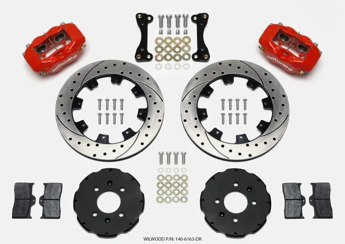 Wilwood Forged Dynalite Front Hat Kit 12.19in Drilled Red 94-01 Honda/Acura w/262mm Disc