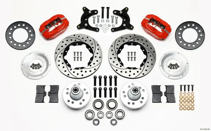 Wilwood Forged Dynalite Front Kit 11.00in Drilled Red 62-72 CDP A Body – 9in Drum