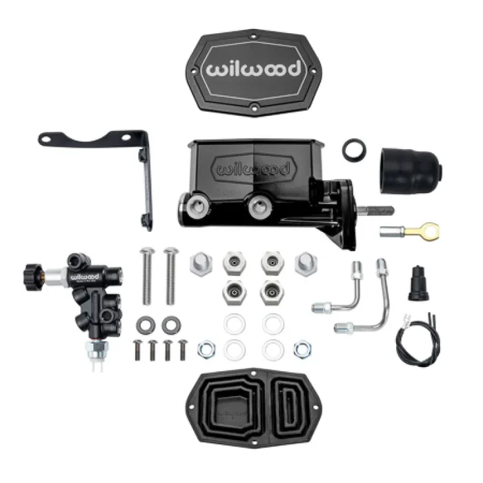 Wilwood Mopar Compact Tandem Master Cylinder Kit w/ Combination Valve & Pushrod 15/16in Bore – Black