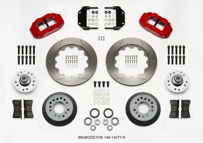 Wilwood Narrow Superlite 6R Front Hub Kit 14.00in Red Magnum Force Drop Spindle