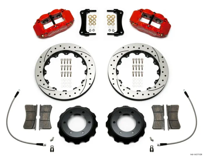 Wilwood Narrow Superlite Red 6R Front Kit 12.88in Drilled Rotor w/ Lines 05-15 Toyota Tacoma50.2 lb