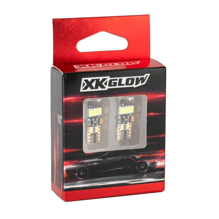 XK Glow White T10 194 Error Free Ultra Bright LED Bulb 2pc Set w/ Built-in Canbus0.04 lb