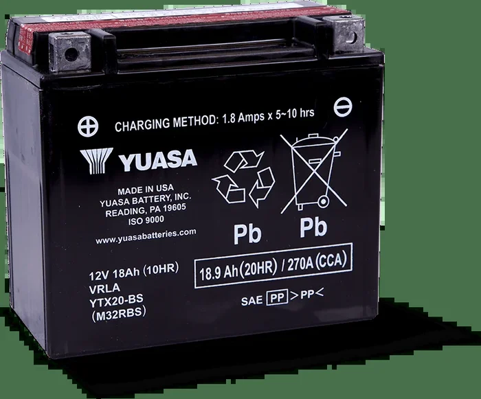 Yuasa YTX20-BS Maintenance Free AGM 12 Volt Battery (Bottle Supplied)