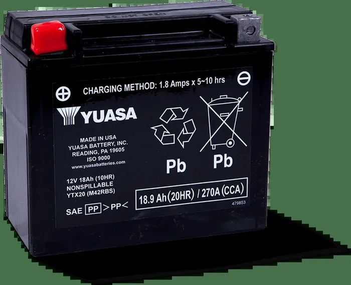 Yuasa YTX20 Maintenance Free AGM 12 Volt Battery