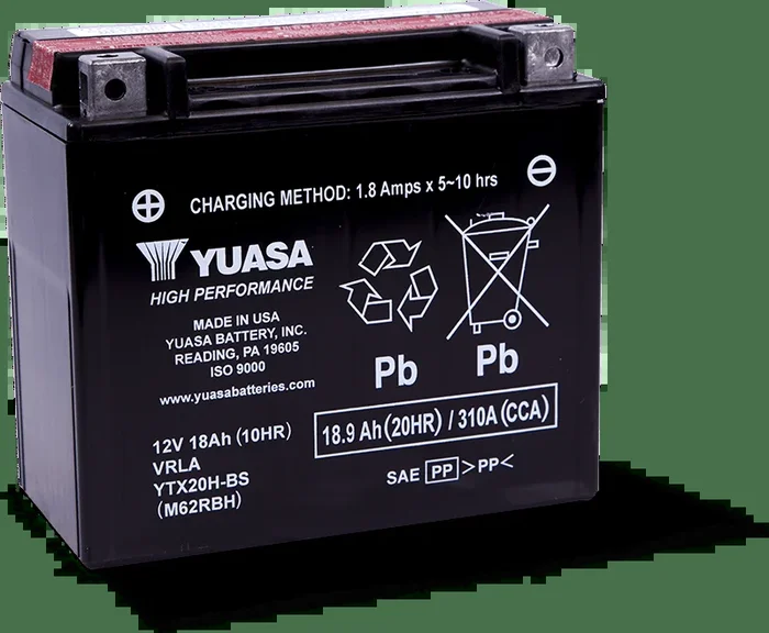 Yuasa YTX20H-BS High Performance AGM 12 Volt Battery (Bottle Supplied)