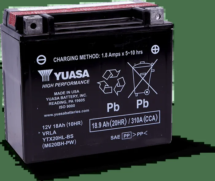 Yuasa YTX20HL-BS-PW High Performance AGM Battery w/Bottle15.2 lb